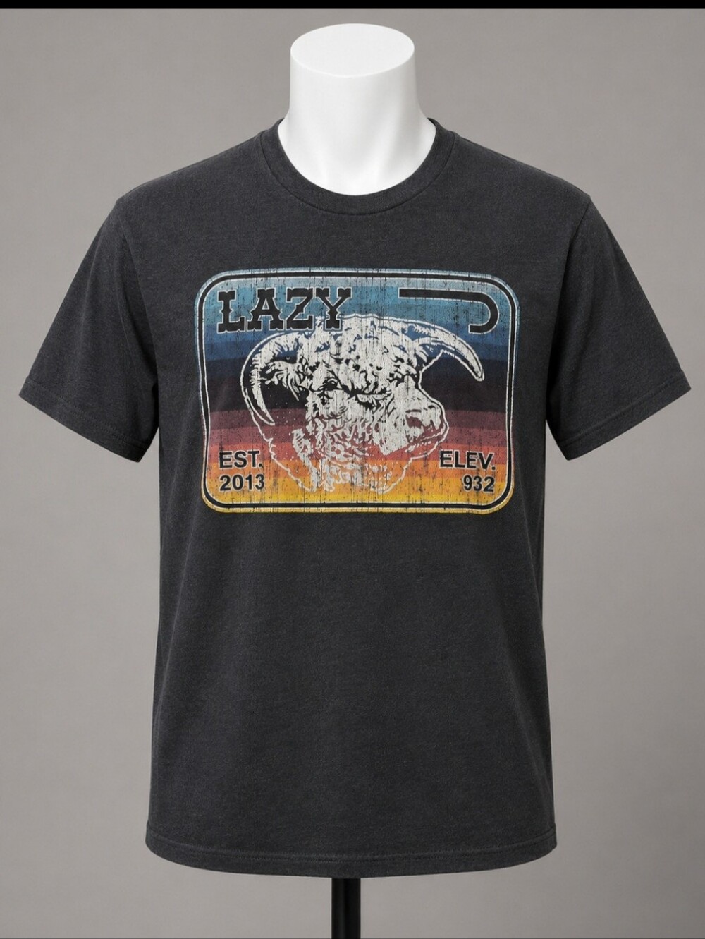 Lazy J Ranch Wear Bull Graphic Tee M Western Ranch Cowboy